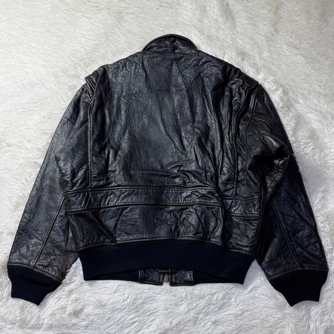 【胸タグ】AVIREX G-1 フライトレザージャケット L ブラック A2