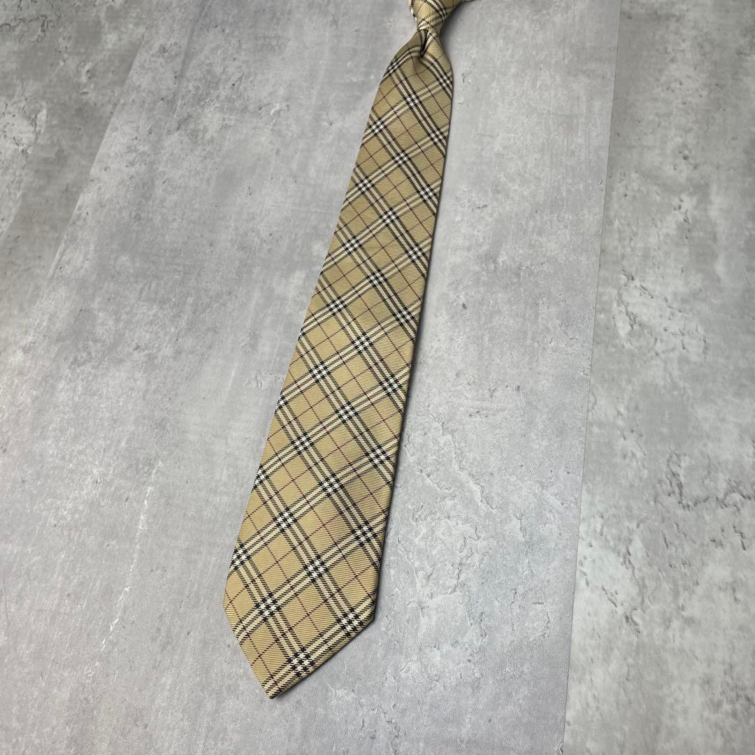 美品 BURBERRY LONDON ノバチェック ネクタイ ベージュ