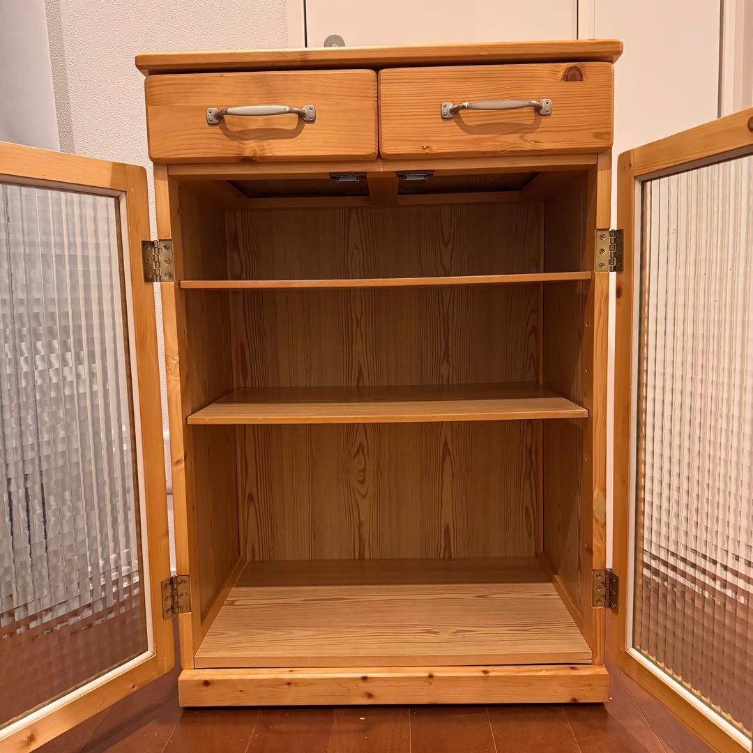 木製ガラス扉キャビネット GCB-60 収納棚 本棚 ナチュラル 北欧風