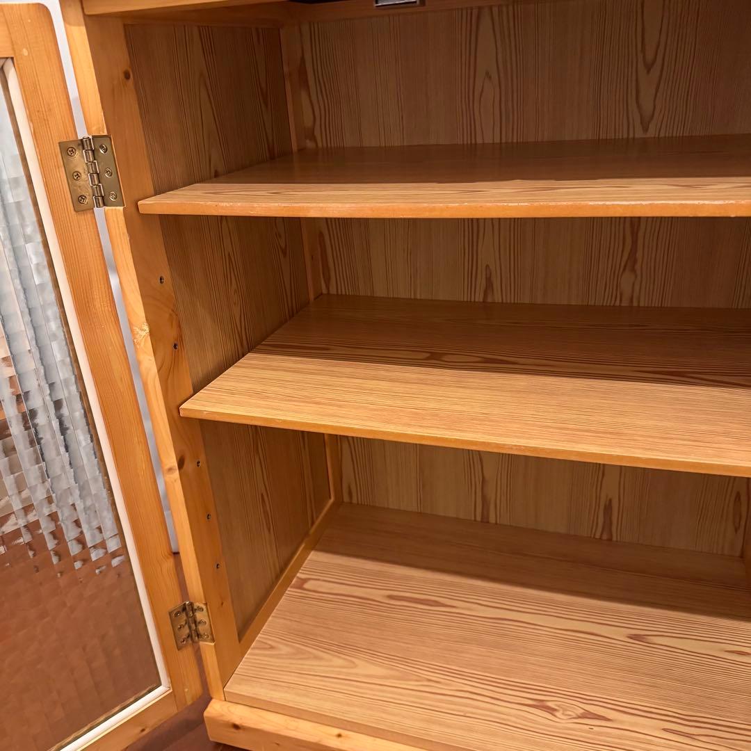 木製ガラス扉キャビネット GCB-60 収納棚 本棚 ナチュラル 北欧風