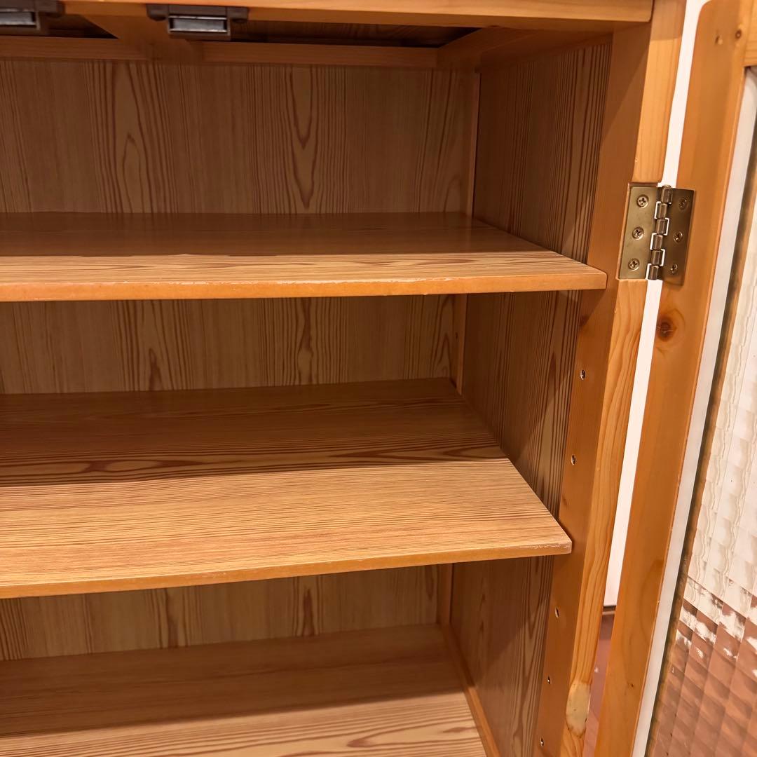 木製ガラス扉キャビネット GCB-60 収納棚 本棚 ナチュラル 北欧風