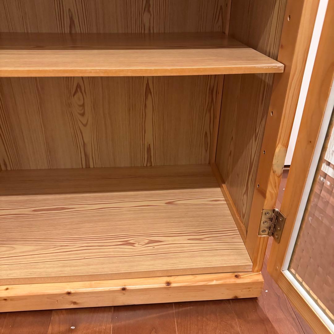 木製ガラス扉キャビネット GCB-60 収納棚 本棚 ナチュラル 北欧風