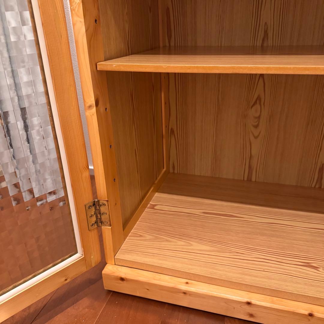 木製ガラス扉キャビネット GCB-60 収納棚 本棚 ナチュラル 北欧風