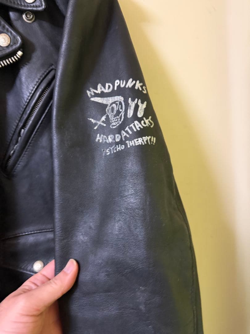 K*）様 レザーライダースジャケット 黒