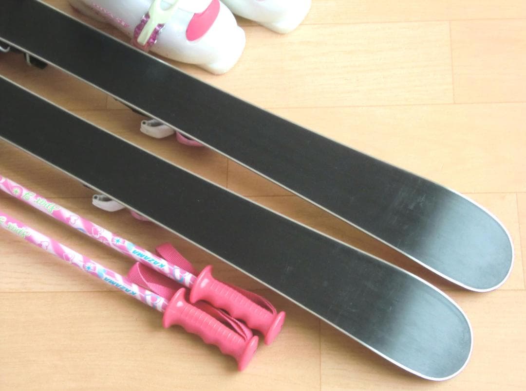 ■■送料無料■KAZAMA■子供用スキーフルセット■板96靴19■WAX済■■