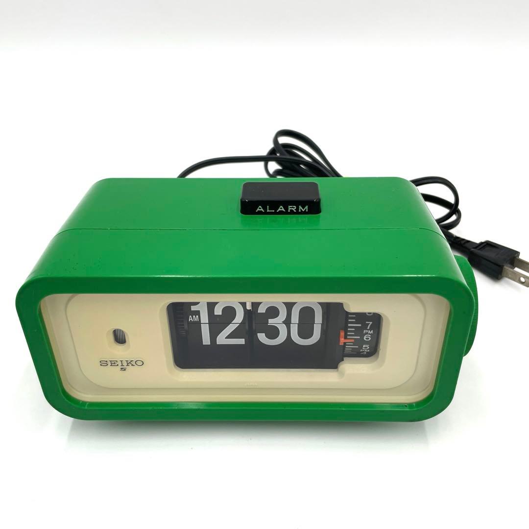 希少 SEIKO DP666 レトロ パタパタ時計 デジタルアラーム時計 緑