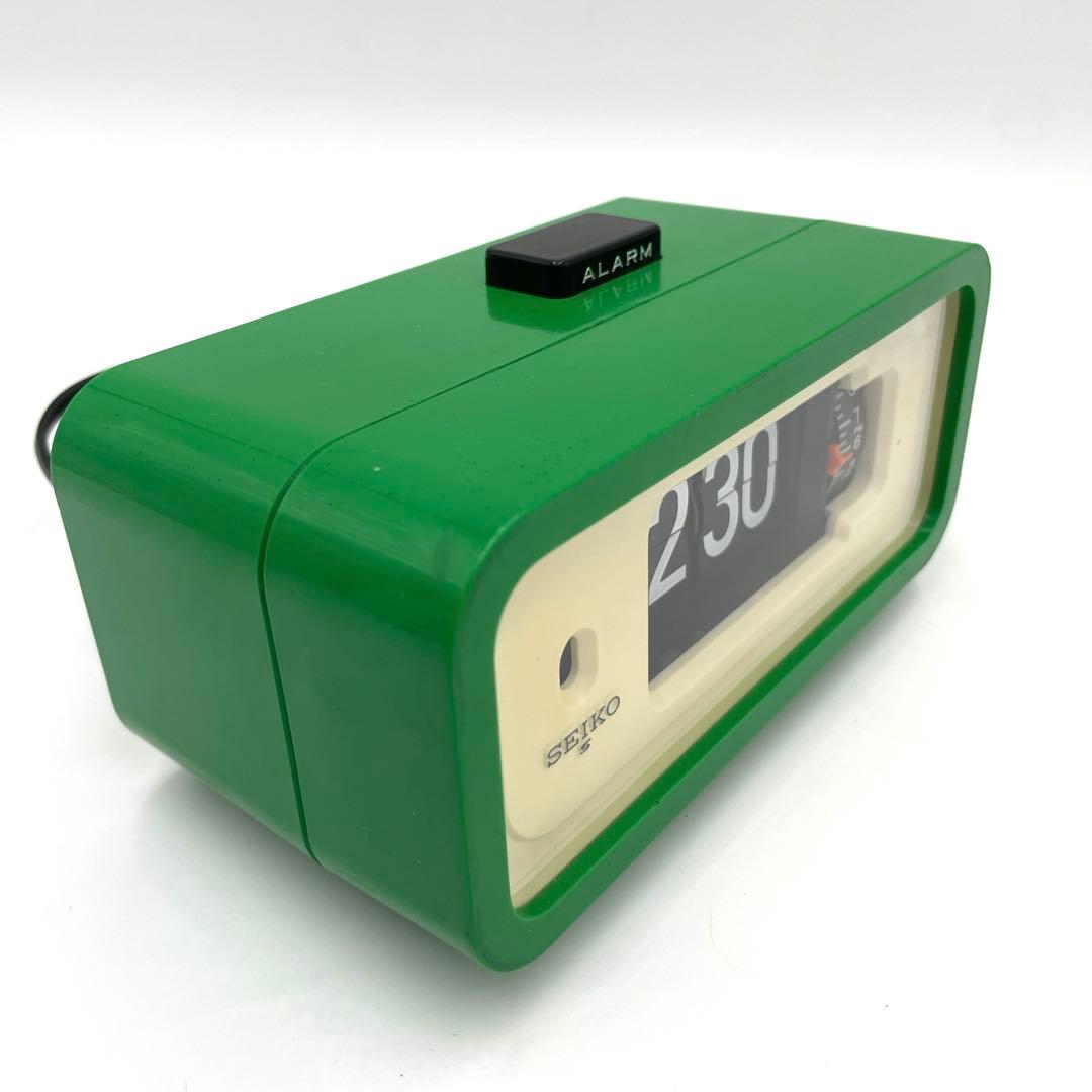 希少 SEIKO DP666 レトロ パタパタ時計 デジタルアラーム時計 緑