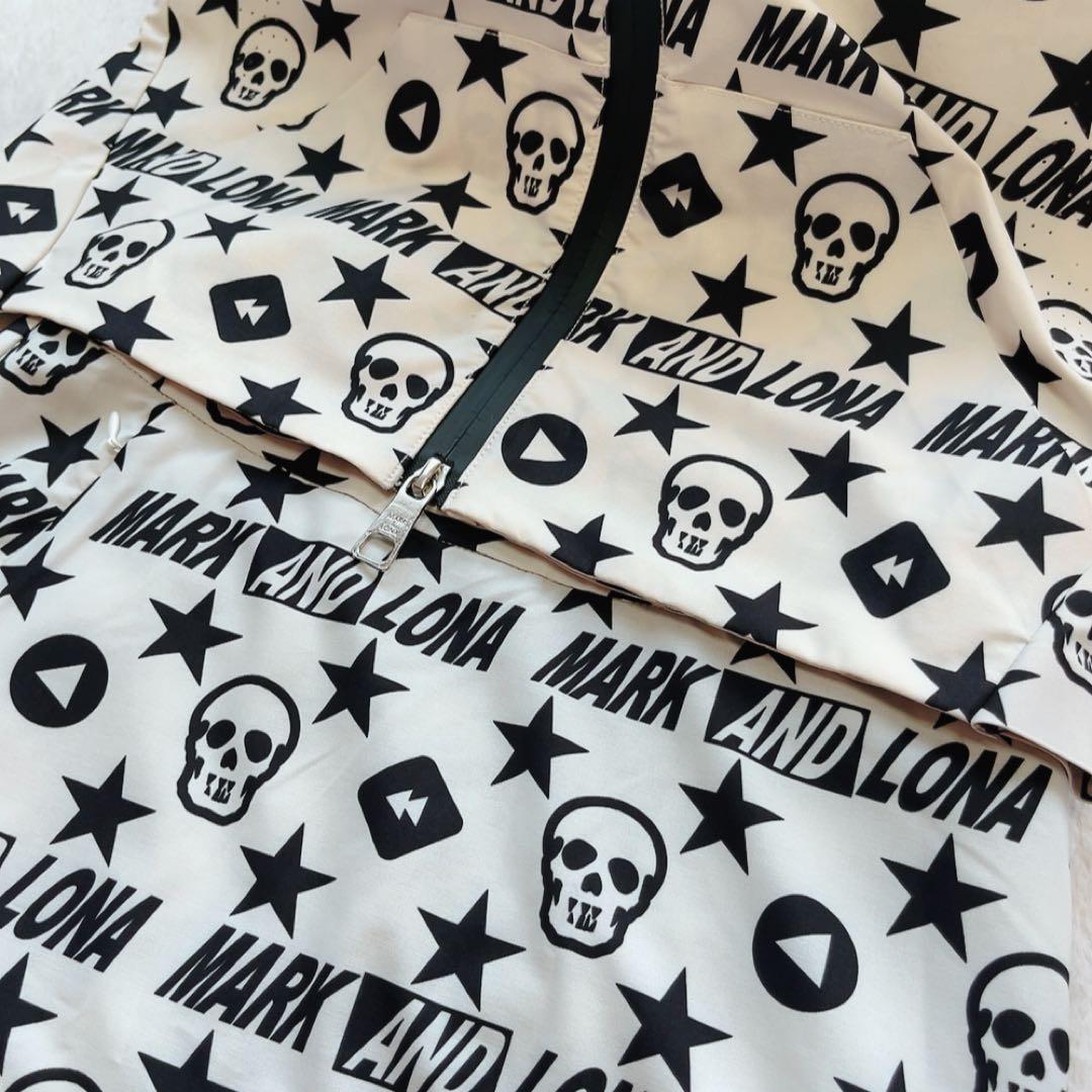 美品　マークアンドロナ　セットアップ　ジャケット　スカート　パーカー　白　総柄