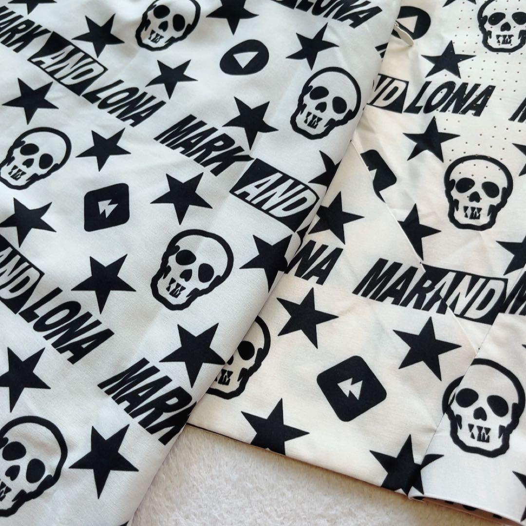 美品　マークアンドロナ　セットアップ　ジャケット　スカート　パーカー　白　総柄