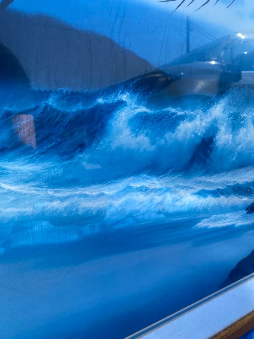 ロイ.ゴンザレス.タボラ　ハワイ　 絵画 真作 風景画 額装 アート 美術品　海