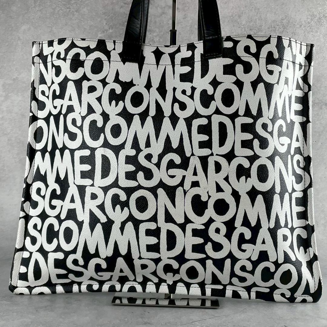 極美品✨COMME des GARCONS トートバッグ 総柄 PVC A4 黒