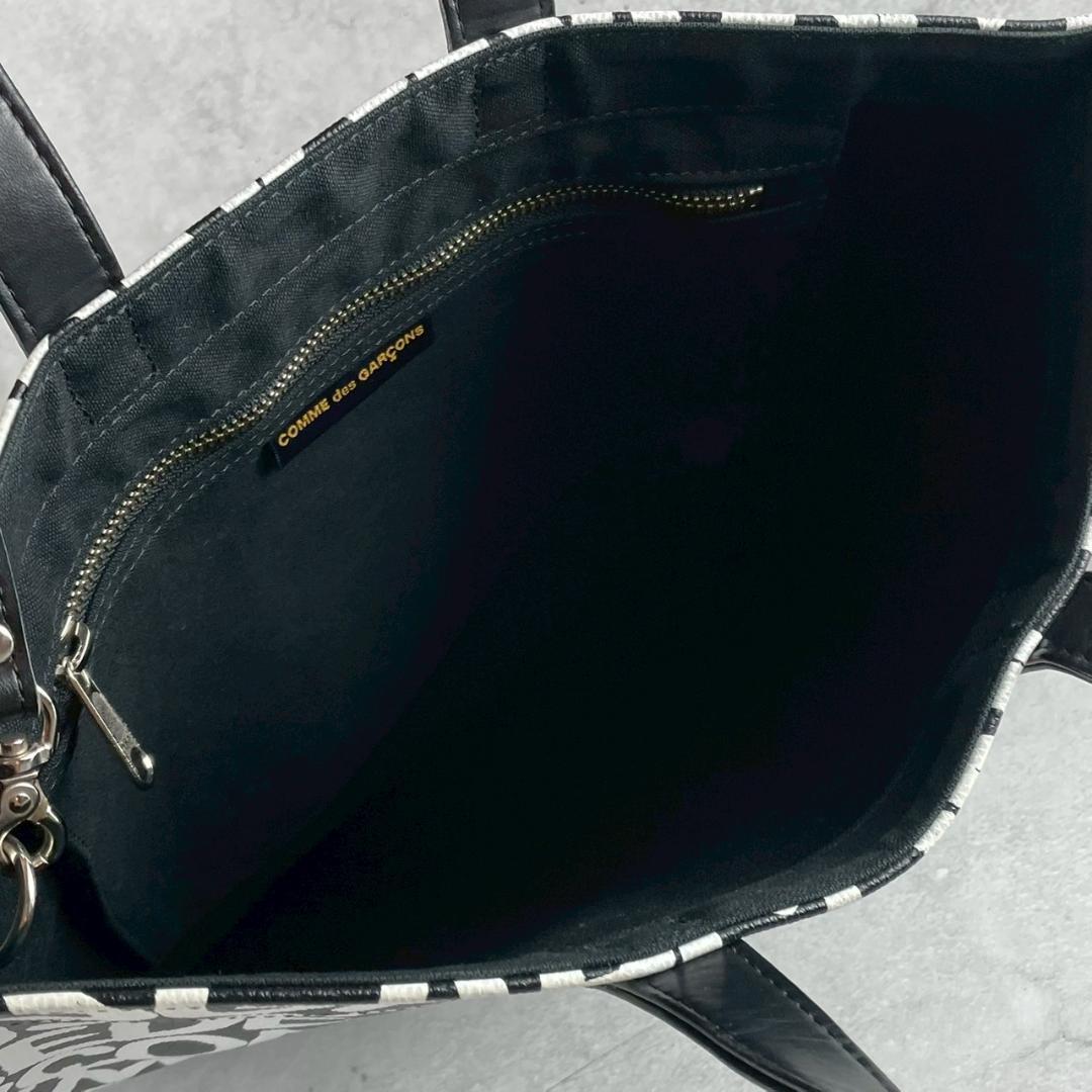 極美品✨COMME des GARCONS トートバッグ 総柄 PVC A4 黒