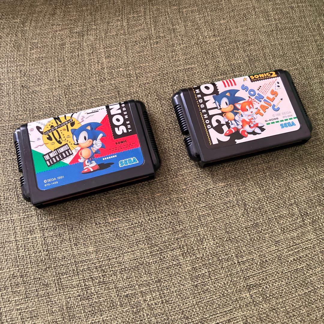 メガドライブ　ソフト　ソニック・ザ・ヘッジホッグ1、2