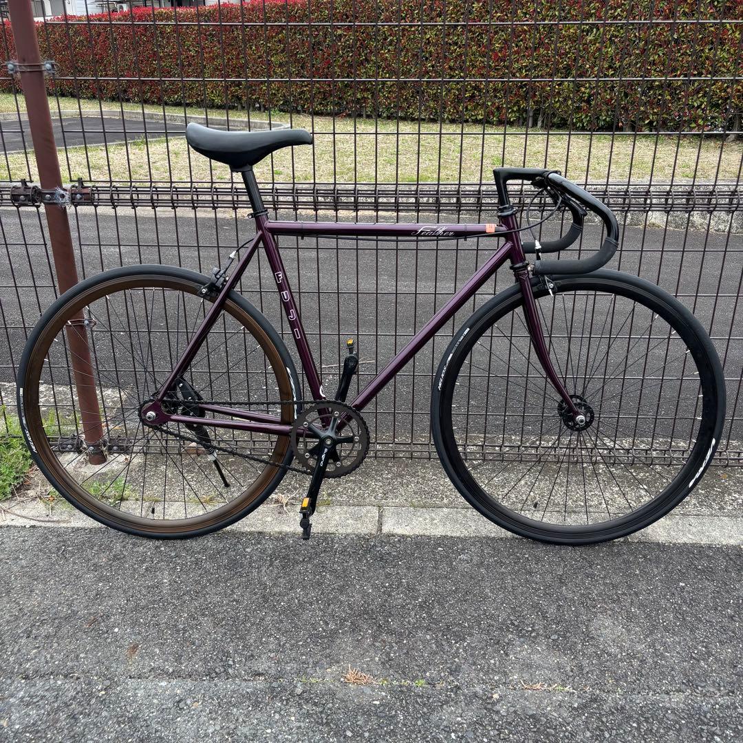 FUJI FEATHER クロモリ ピスト 54 ディープパープル