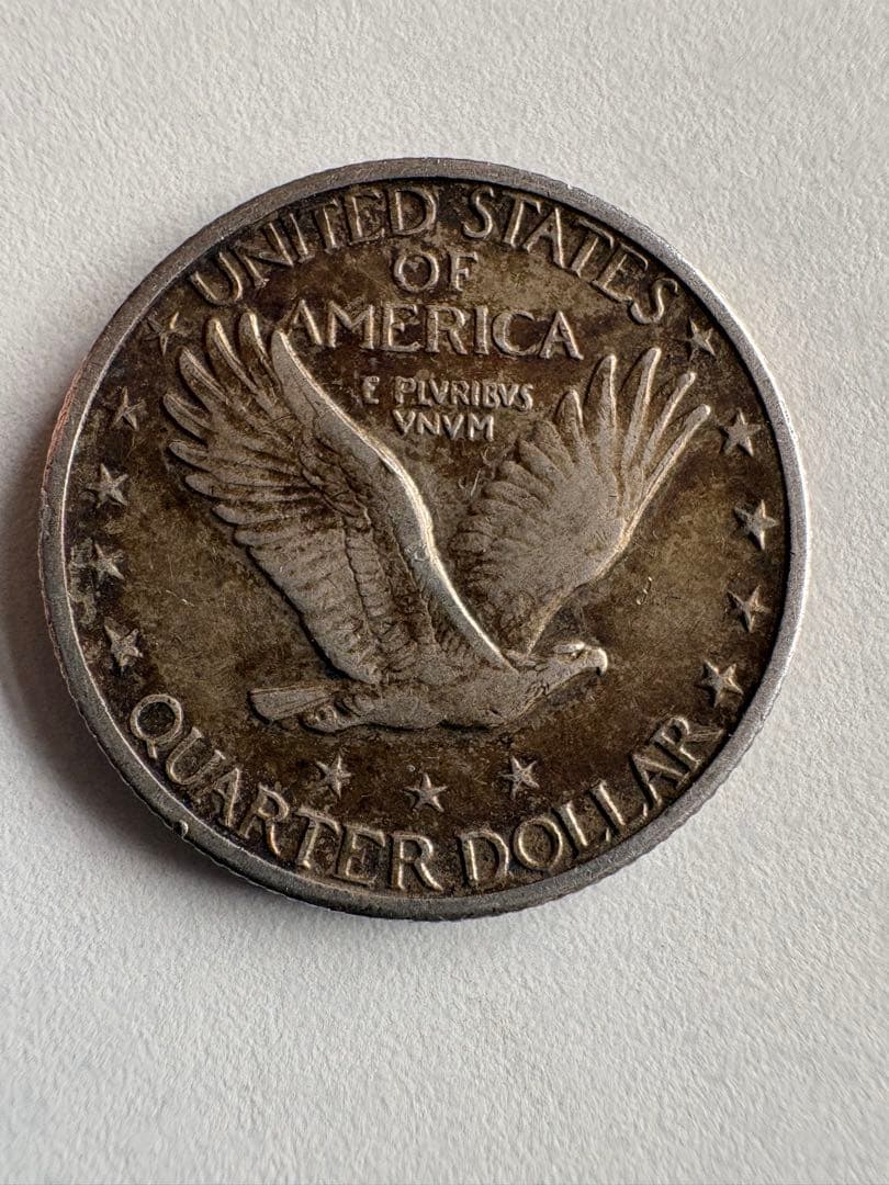 【銀貨保証】希少　クォーターダラー　銀貨　1927年銘　6.29g SV900