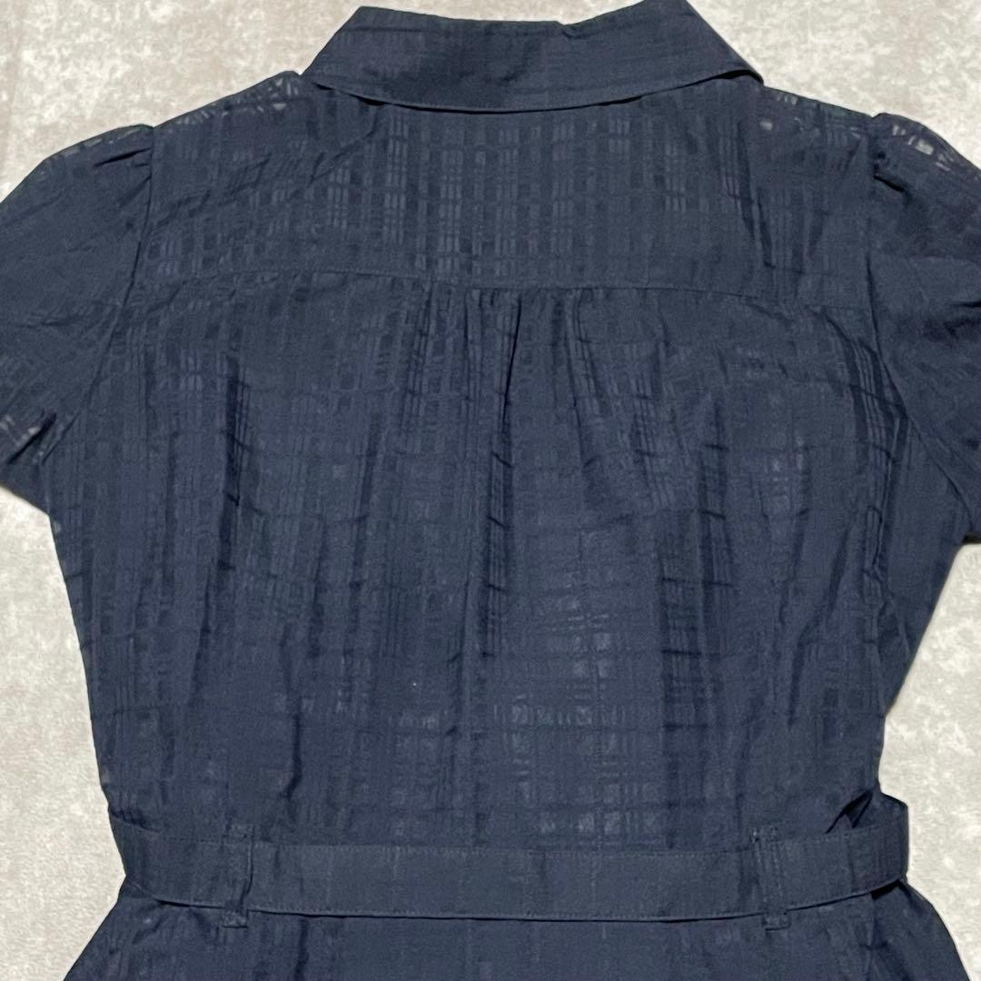 ブルーレーベルクレストブリッジ　シャツワンピース　半袖　ベルト　キャミ付き　36