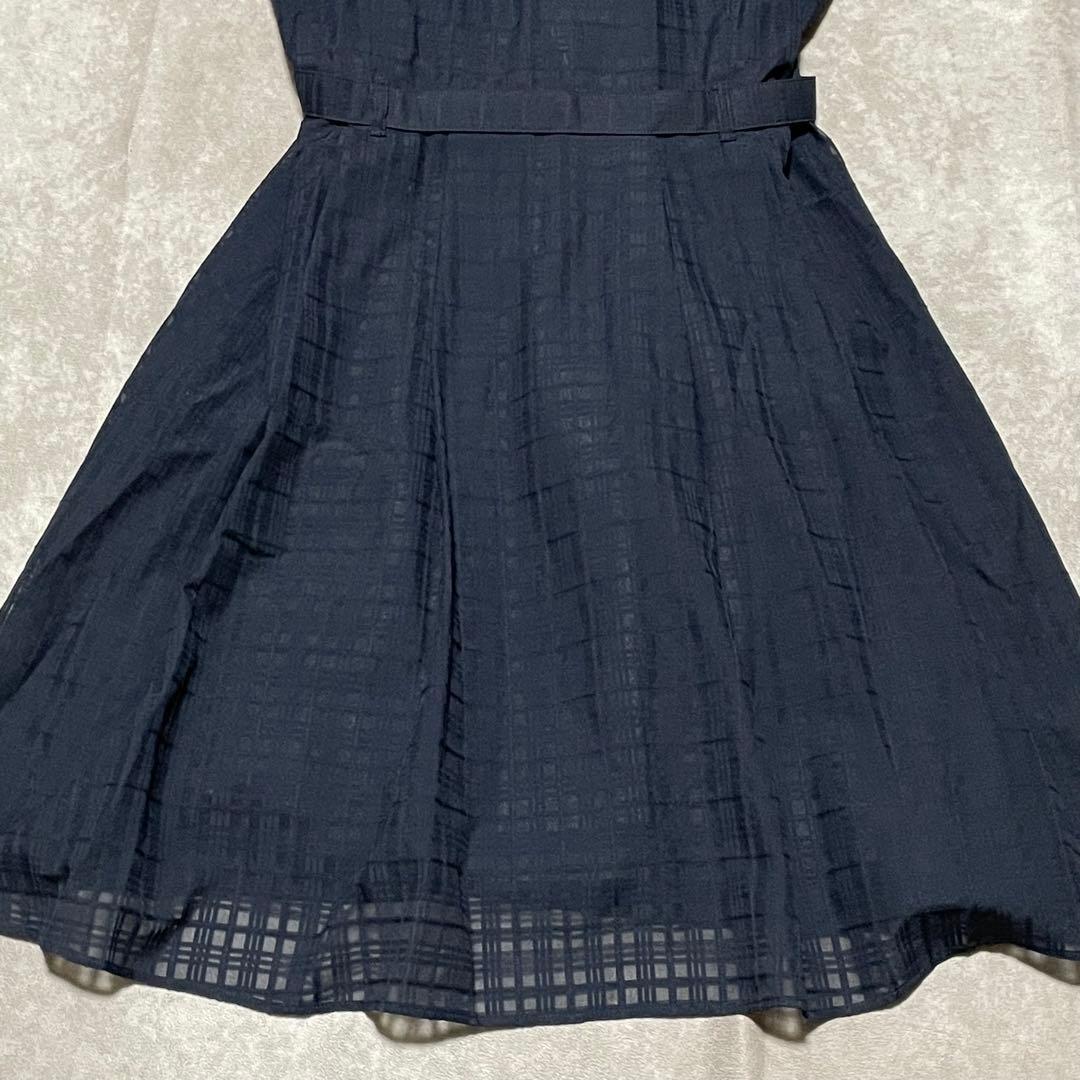 ブルーレーベルクレストブリッジ　シャツワンピース　半袖　ベルト　キャミ付き　36