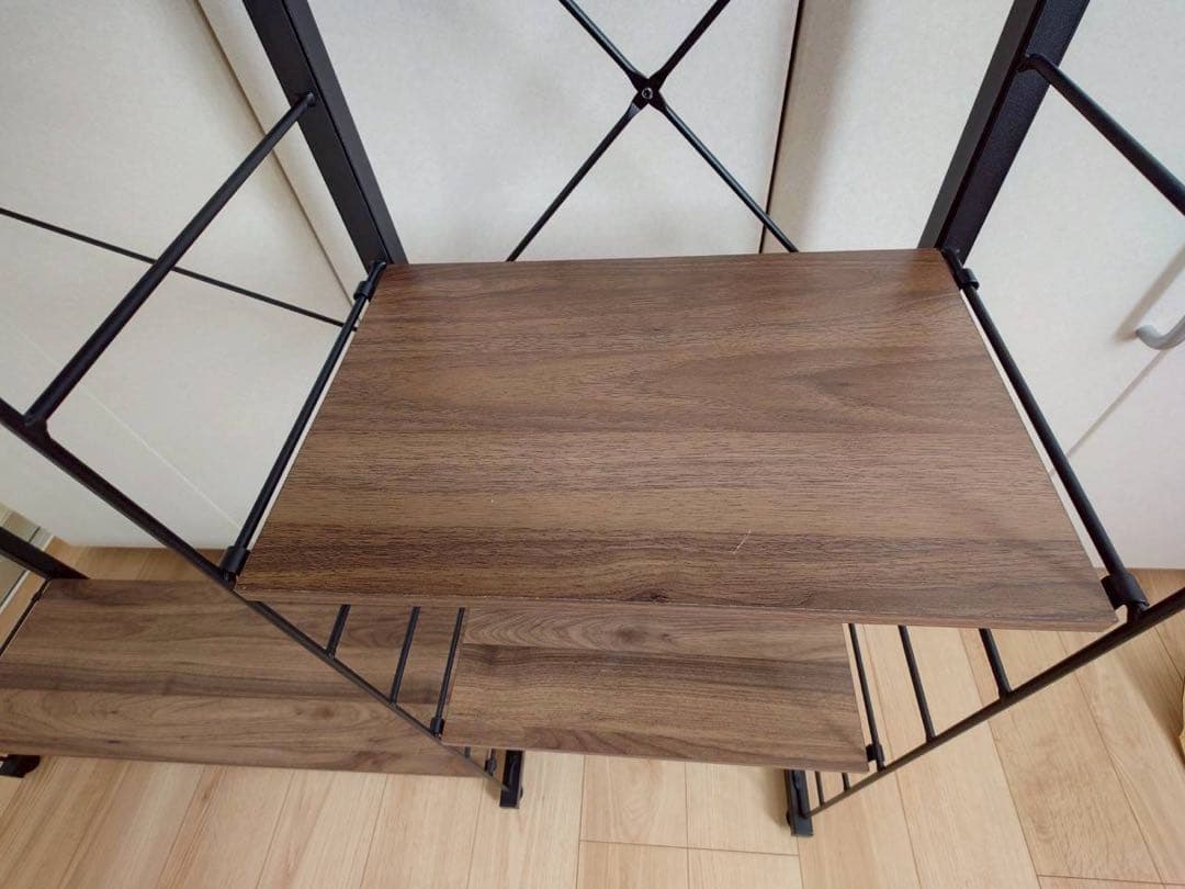 突っ張り壁面収納ワードローブNポルダ＋追加サイドパーツ＋追加棚板(幅40cm)