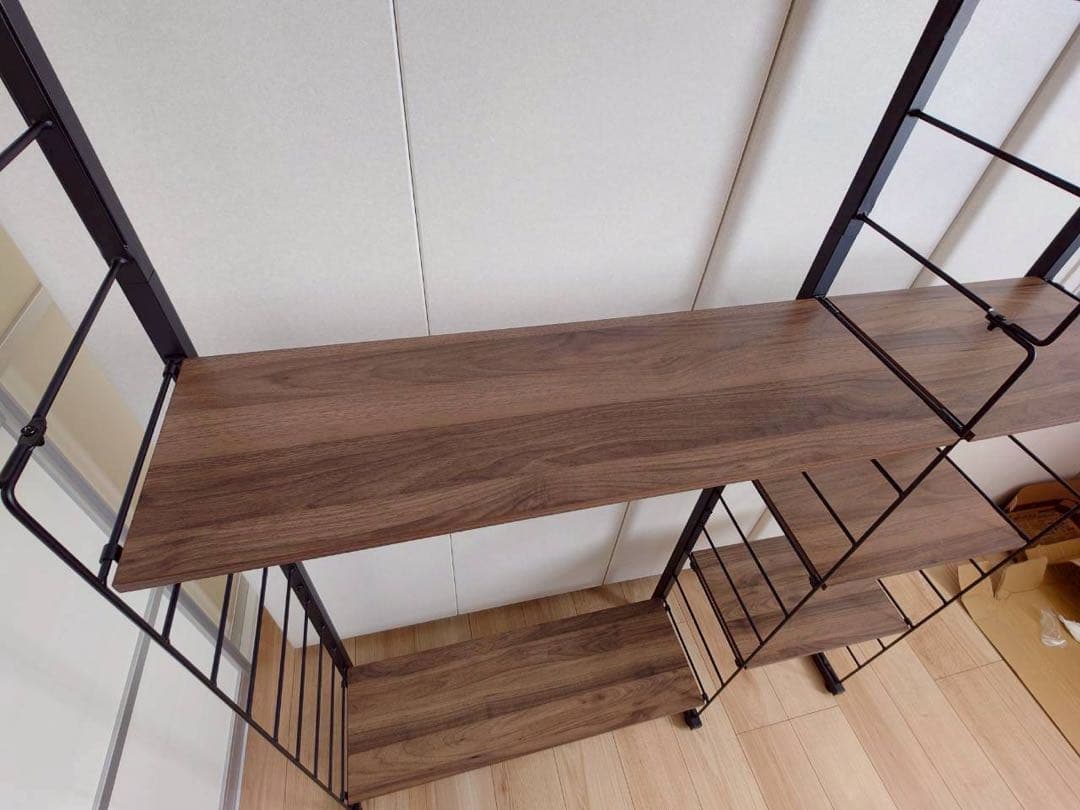 突っ張り壁面収納ワードローブNポルダ＋追加サイドパーツ＋追加棚板(幅40cm)