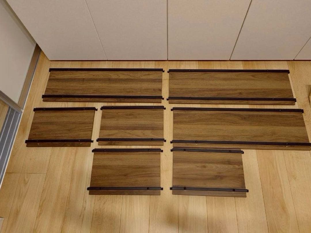 突っ張り壁面収納ワードローブNポルダ＋追加サイドパーツ＋追加棚板(幅40cm)