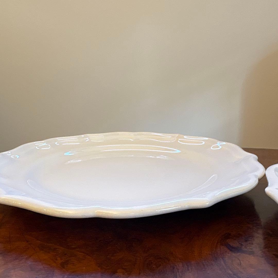 ★ジアン★ フランス　花リムプレート サイズ23cm ホワイト