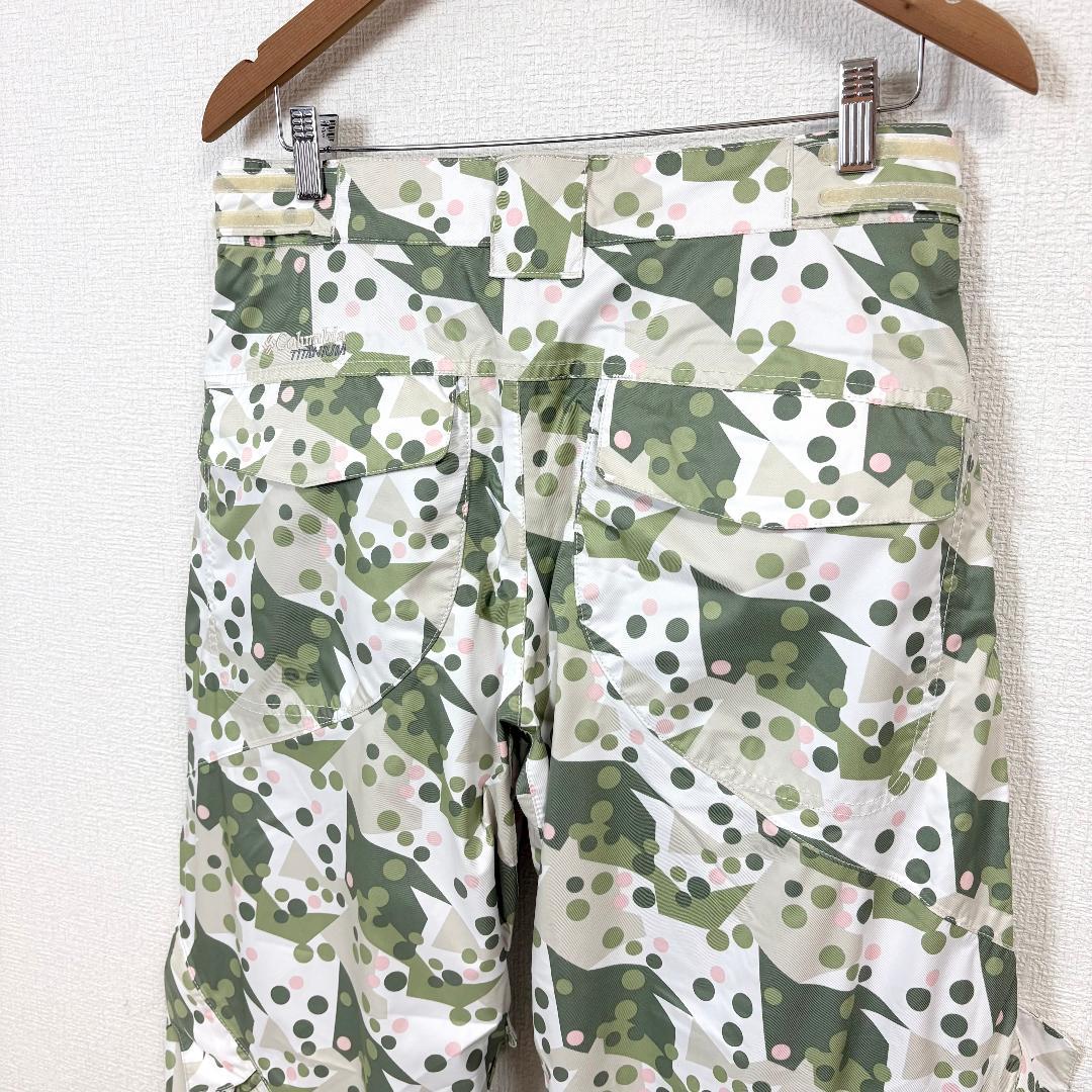 ★タグ付★ Columbia TITANIUM パンツ L 緑×白 総柄 水玉