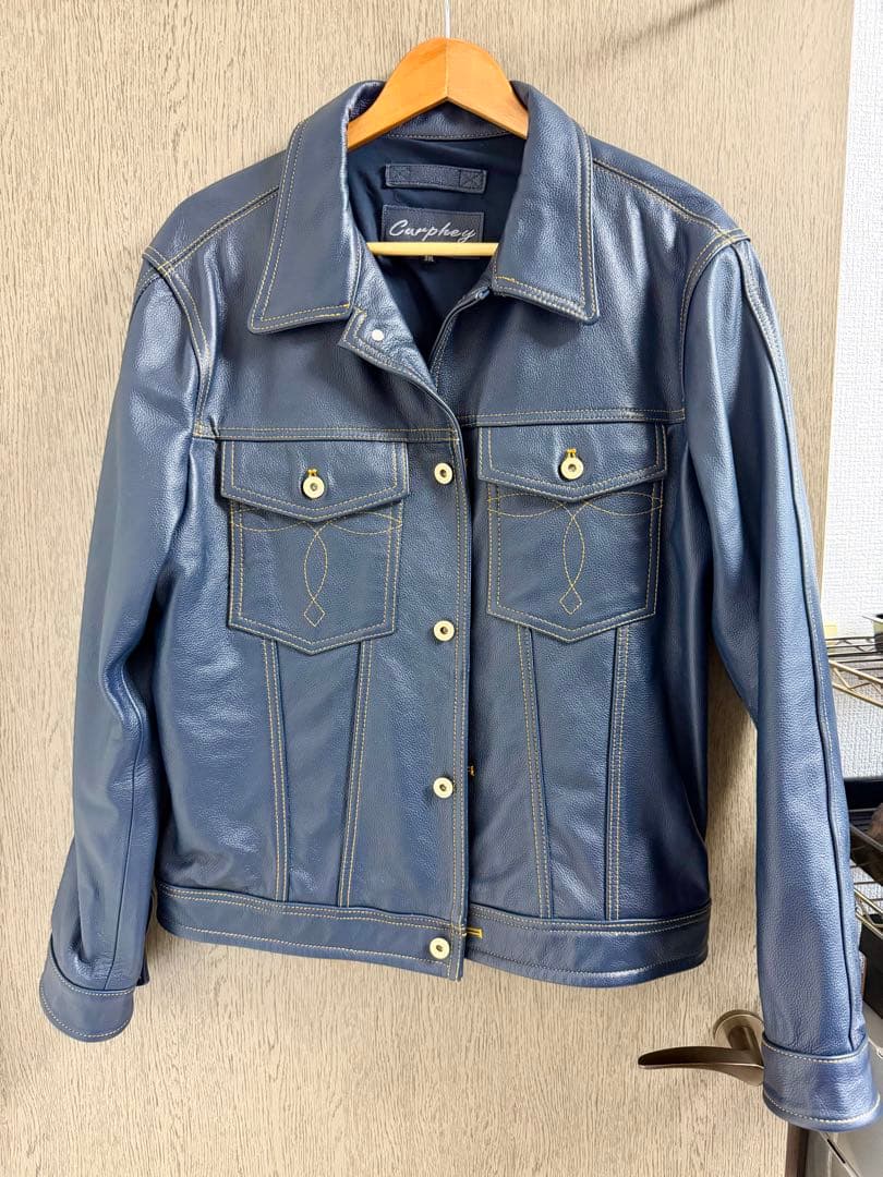 u*4様 【本革】レザージャケット ネイビー 3XL