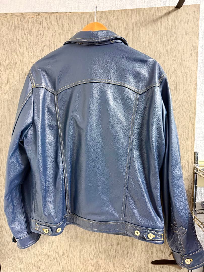 u*4様 【本革】レザージャケット ネイビー 3XL