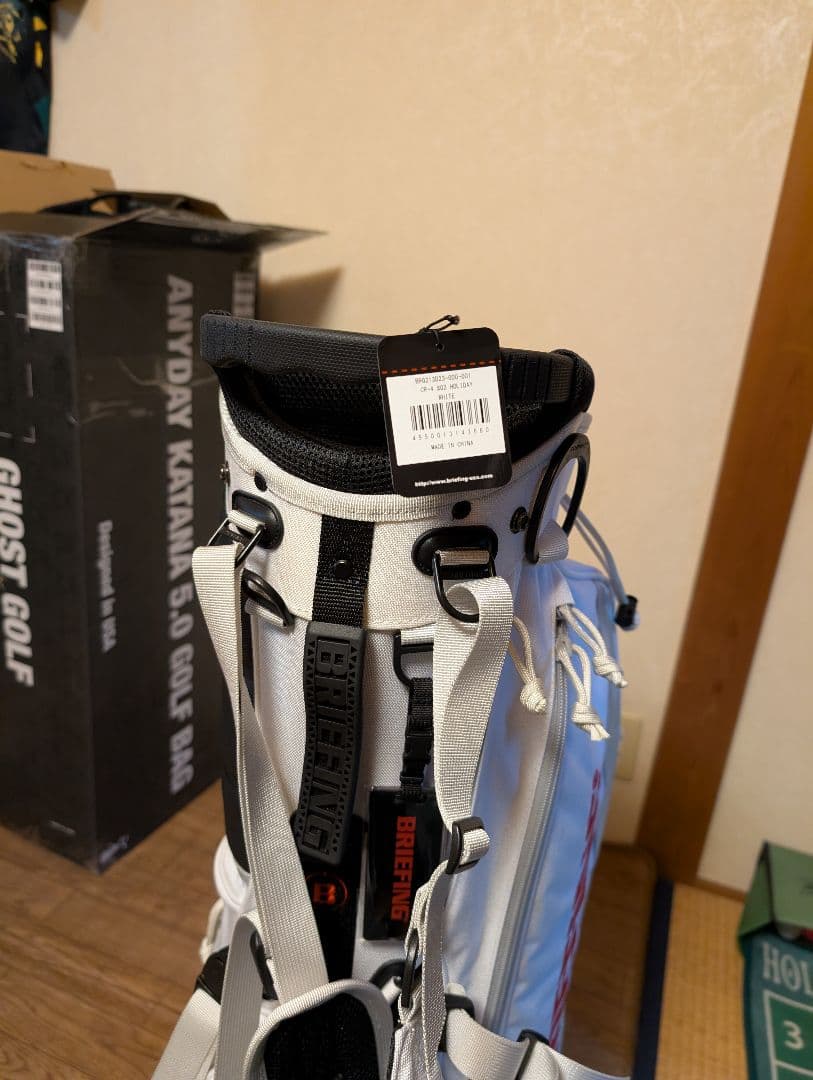 ブリーフィングゴルフキャディバッグ 限定CR-4 ホリデーコレクション 白×赤