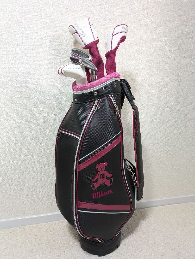 レディース KASCO WILSON キャディバッグ付きゴルフクラブセット