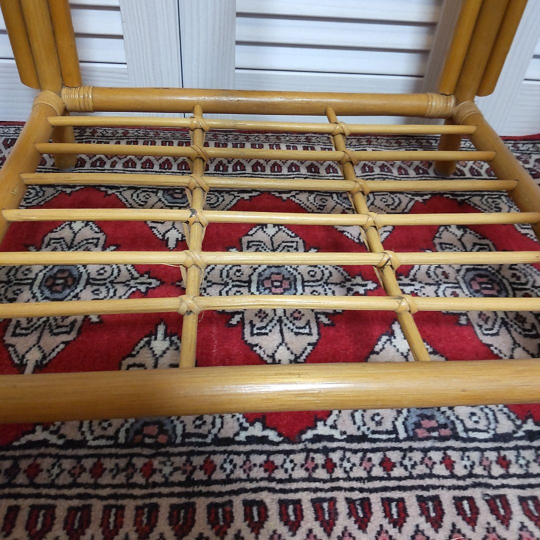 【籐ラタン　ガラステーブル】ヴィンテージ　昭和レトロ　古道具