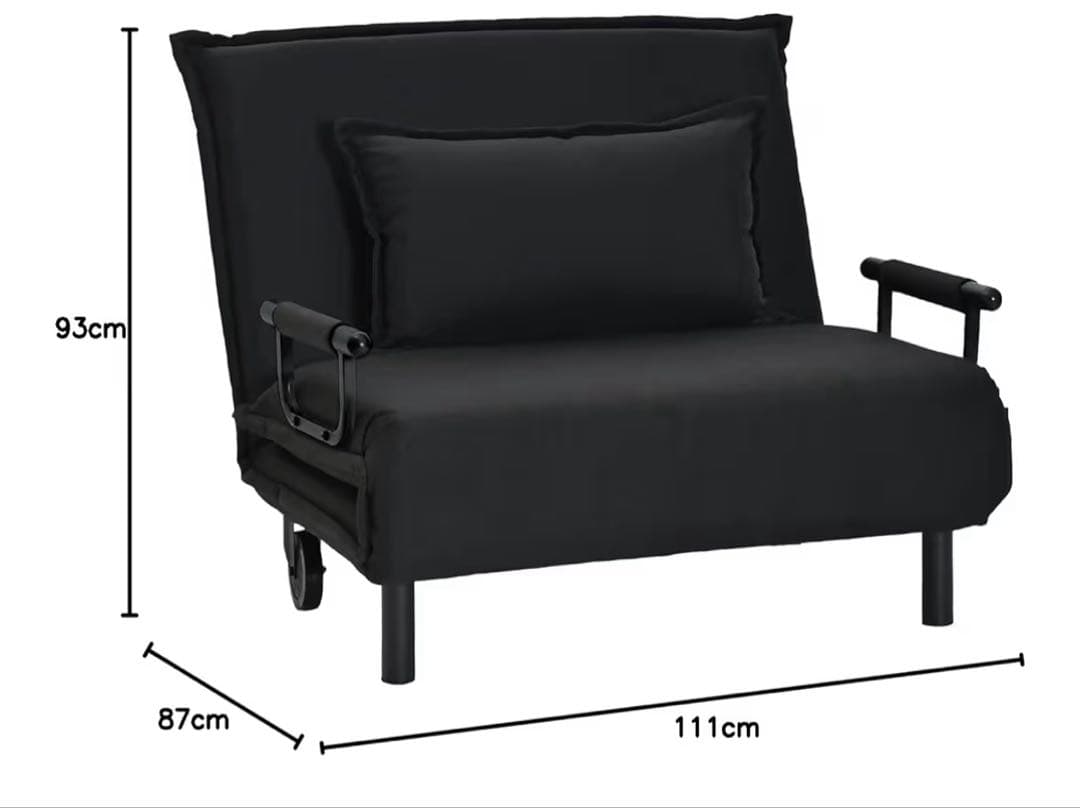 美品★販売期間3月25日まで★狭い部屋に大活躍ソファベッドキャスター付で移動が楽