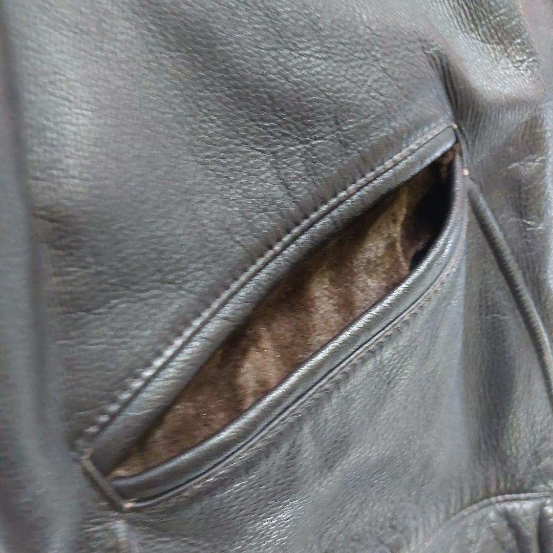 vintage オーバーサイズ リアルレザー カーコート 裏地レッド チェック柄