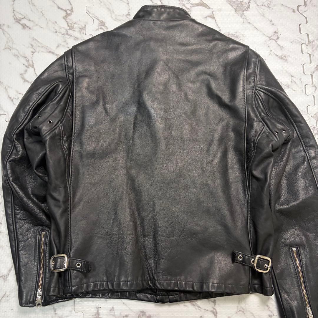 t*P様 奇跡の42size✨schott シングルライダース 141 黒 牛革