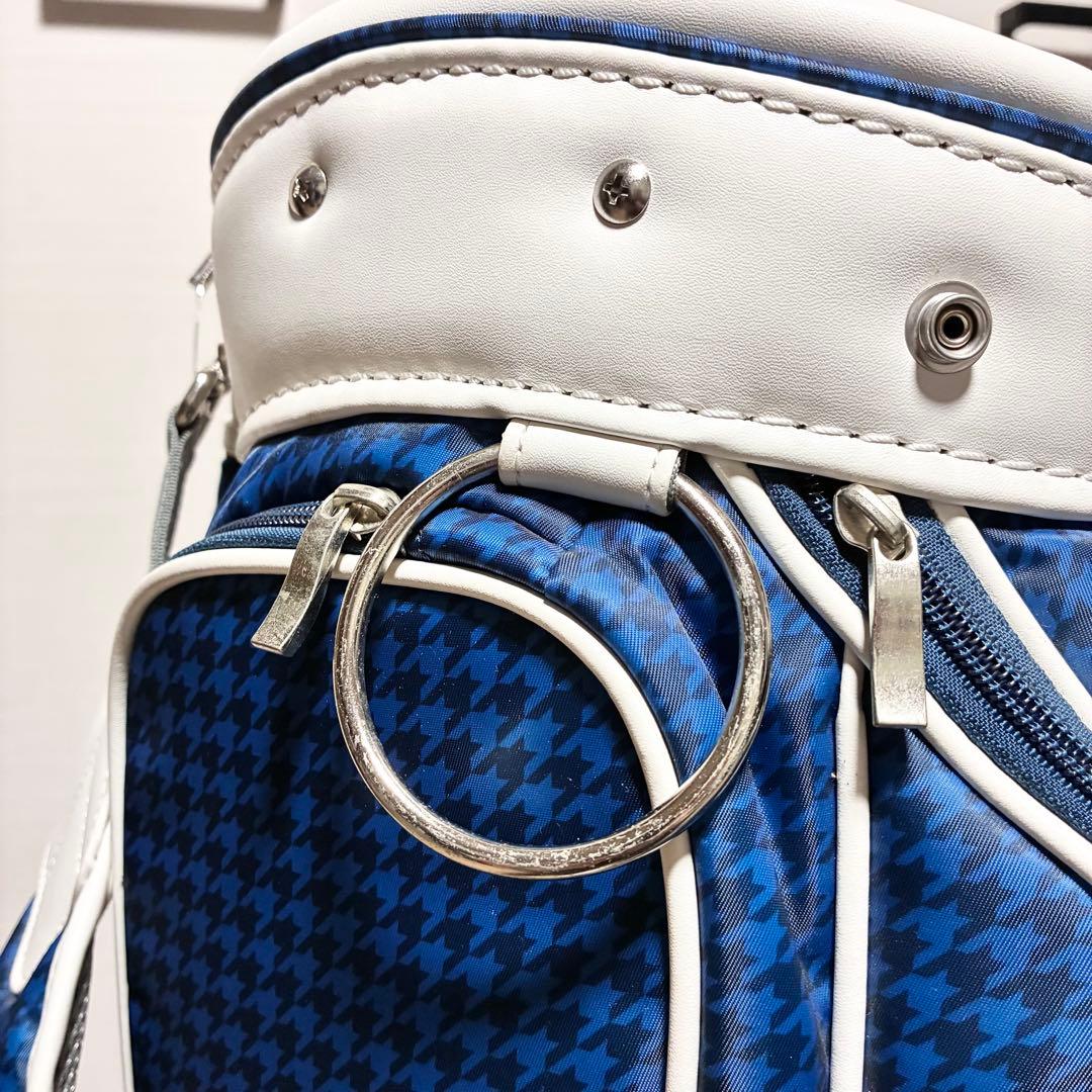 【希少】XXIOゼクシオ キャディバッグ ホワイト/ブルー千鳥柄