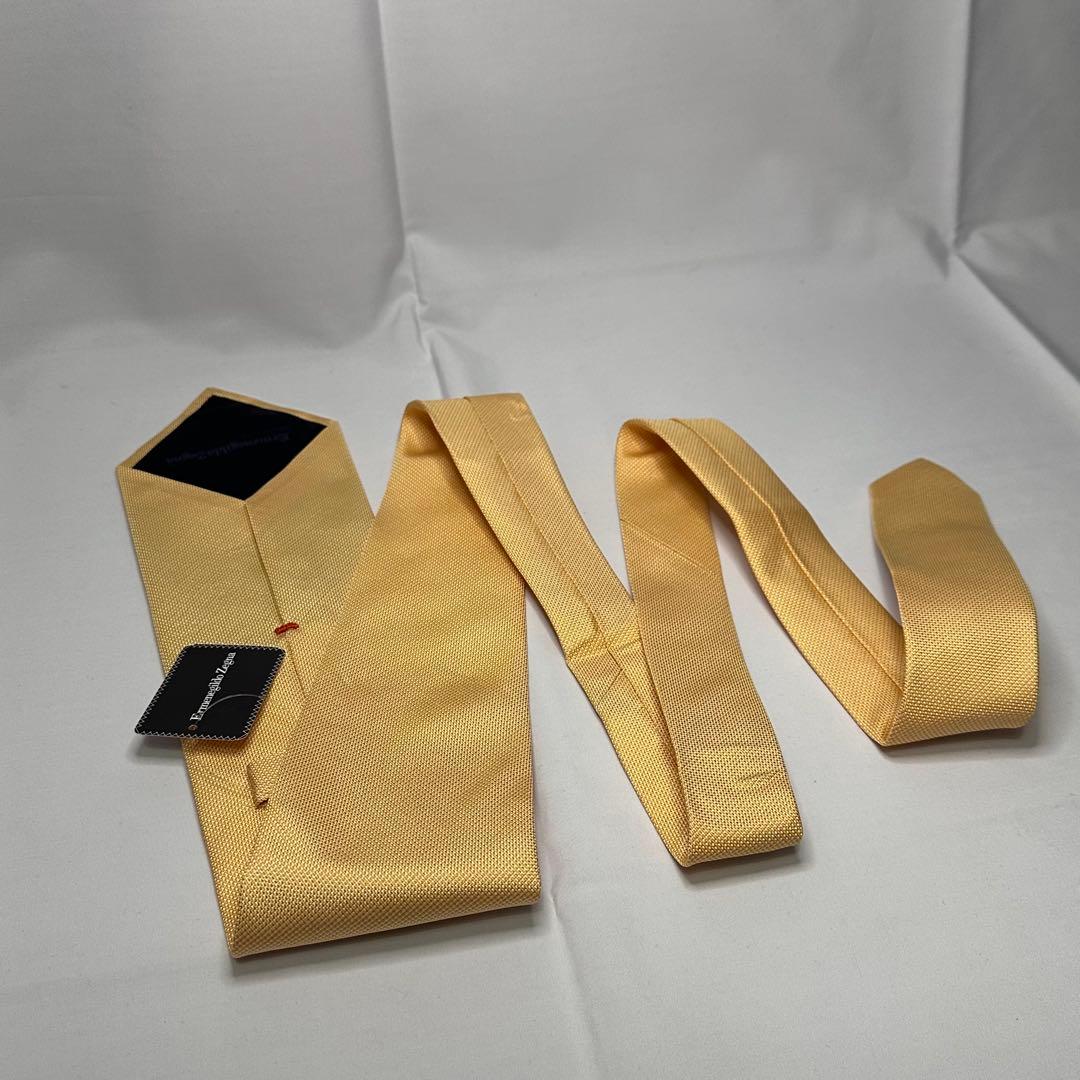 国内正規新品タグ付☆ゼニア☆ネクタイ☆無地☆ソリッド☆イエロー☆シンプル☆732