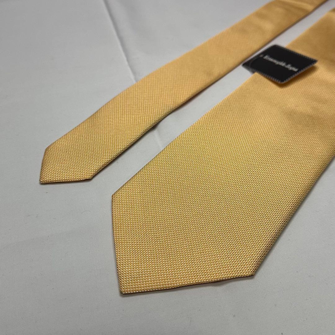 国内正規新品タグ付☆ゼニア☆ネクタイ☆無地☆ソリッド☆イエロー☆シンプル☆732