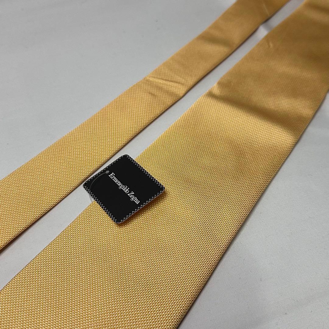 国内正規新品タグ付☆ゼニア☆ネクタイ☆無地☆ソリッド☆イエロー☆シンプル☆732