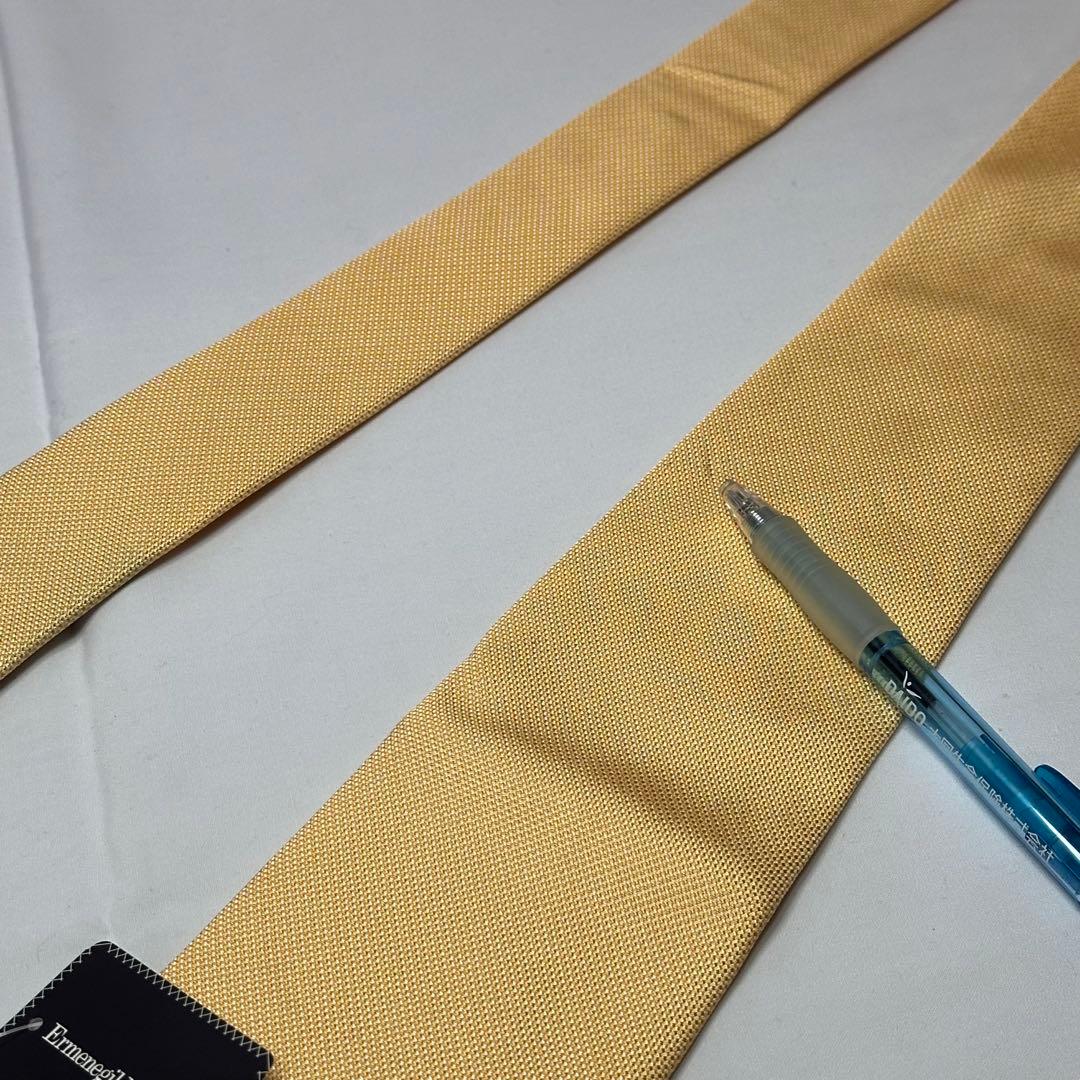 国内正規新品タグ付☆ゼニア☆ネクタイ☆無地☆ソリッド☆イエロー☆シンプル☆732