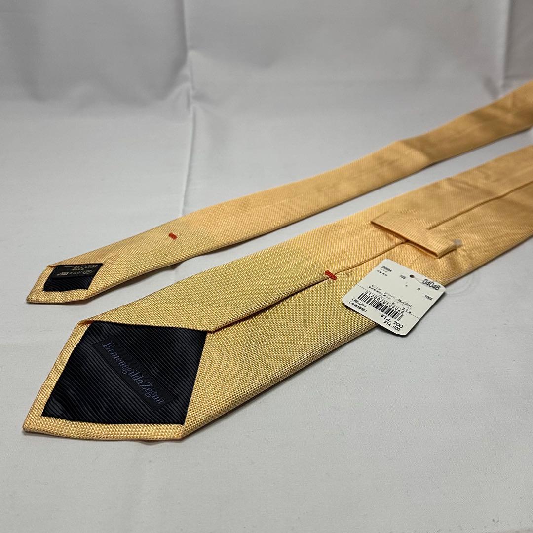 国内正規新品タグ付☆ゼニア☆ネクタイ☆無地☆ソリッド☆イエロー☆シンプル☆732