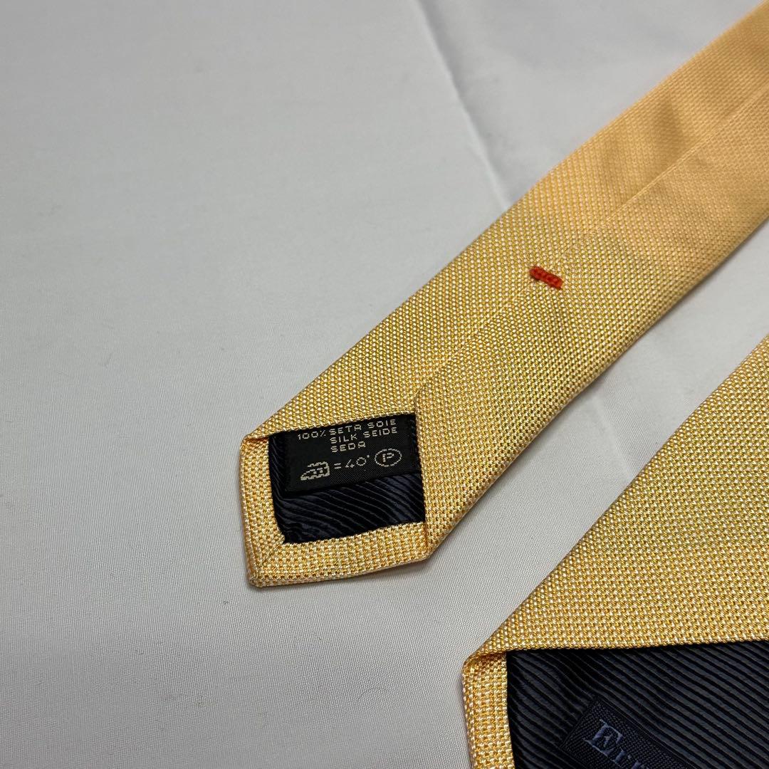 国内正規新品タグ付☆ゼニア☆ネクタイ☆無地☆ソリッド☆イエロー☆シンプル☆732