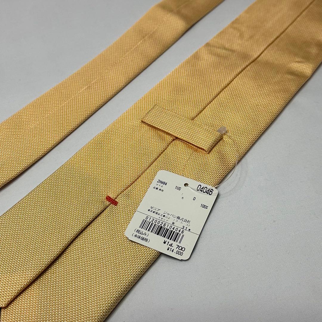 国内正規新品タグ付☆ゼニア☆ネクタイ☆無地☆ソリッド☆イエロー☆シンプル☆732