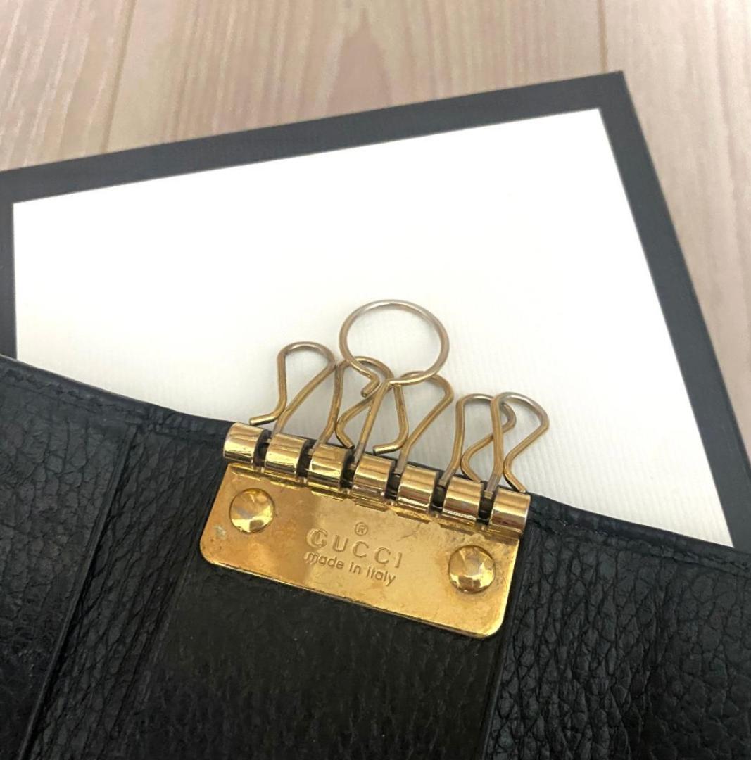 グッチ　GUCCI ブラック レザー キーケース GGロゴ　ユニセックス　本革
