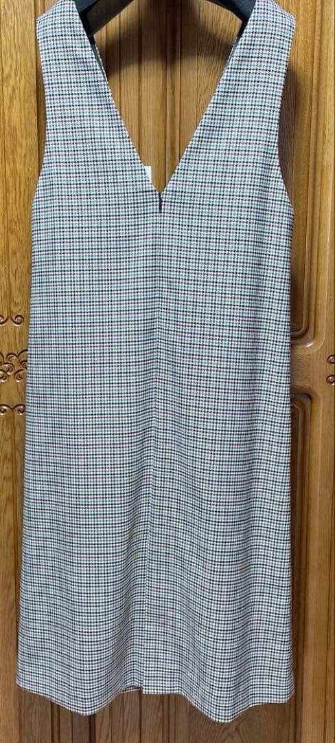 23区 ガンクラブチェック ストレッチ ワンピース ストレッチ ニットブルゾン