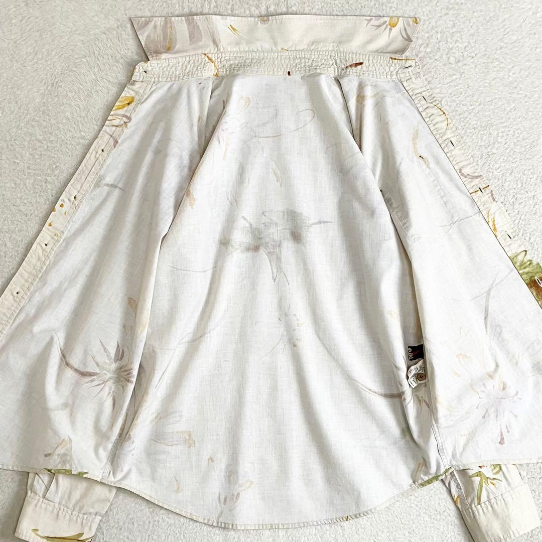 PAL'LAS PALACE パラスパレス　花柄長袖シャツ　3 ベージュ　水彩画