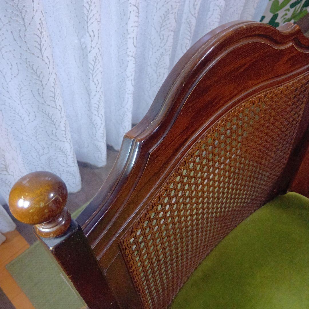 カリモクbackrest-rattan アーム付チェア コロニアル