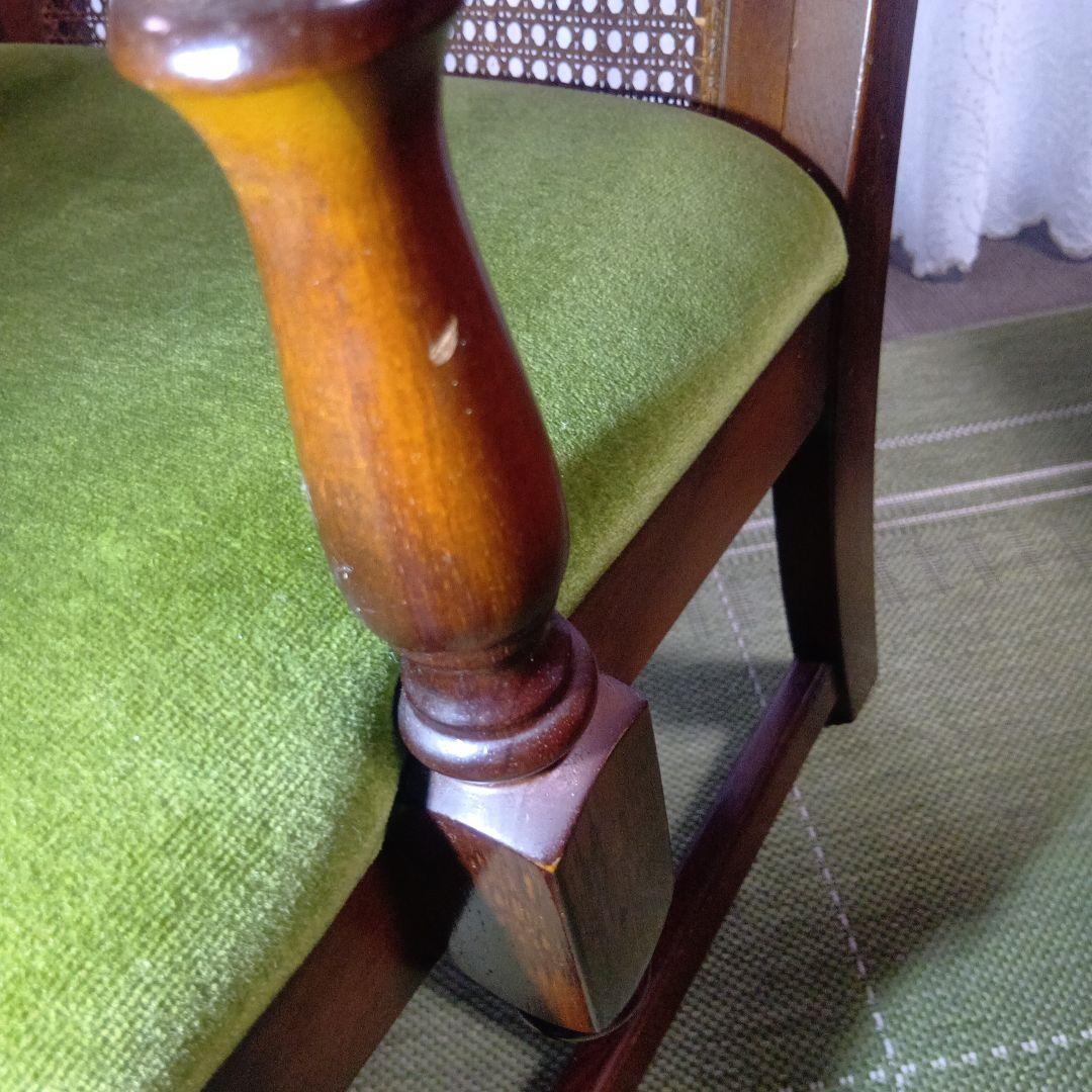 カリモクbackrest-rattan アーム付チェア コロニアル