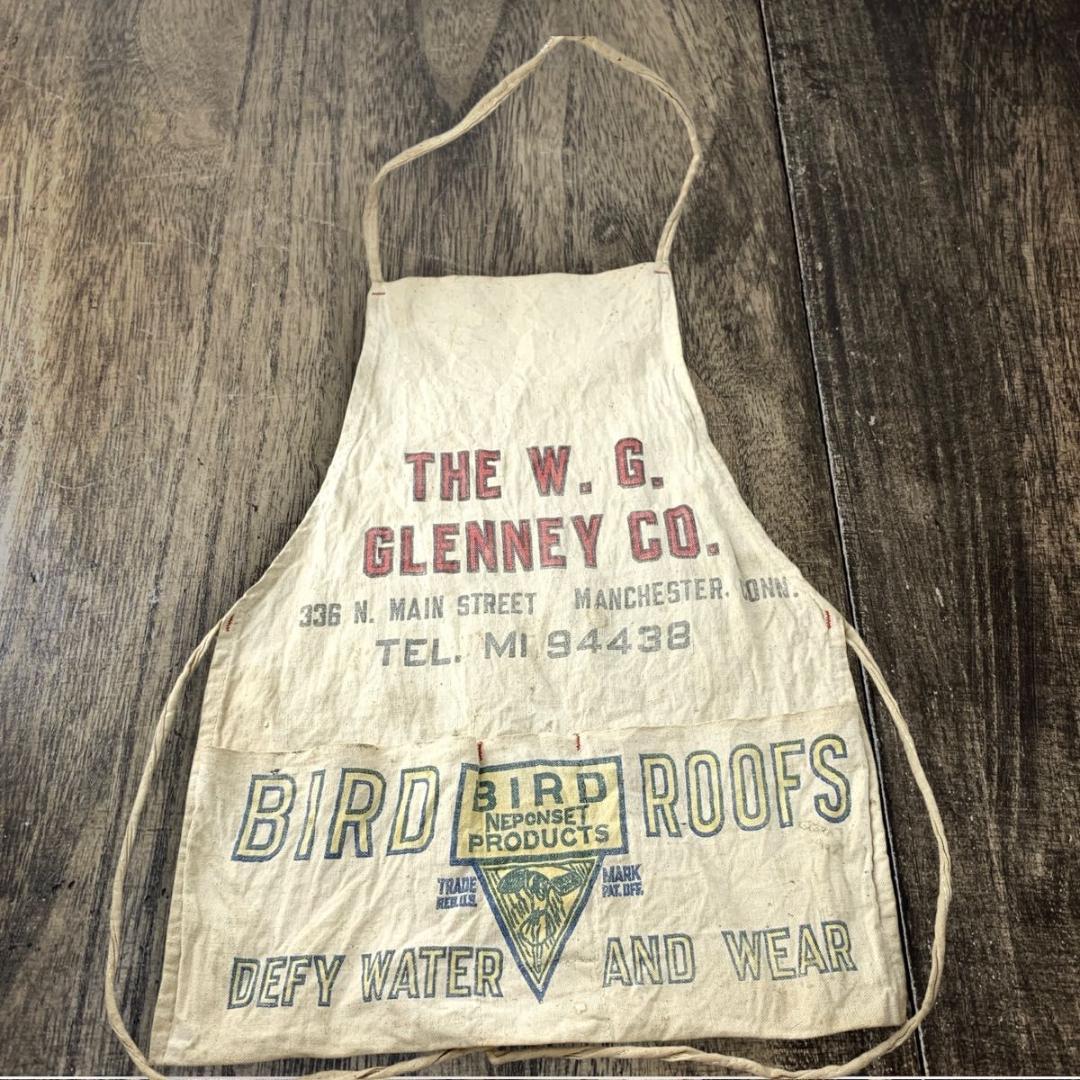ヴィンテージ ワークエプロン USA バードルーフ 綿キャンバス レトロ