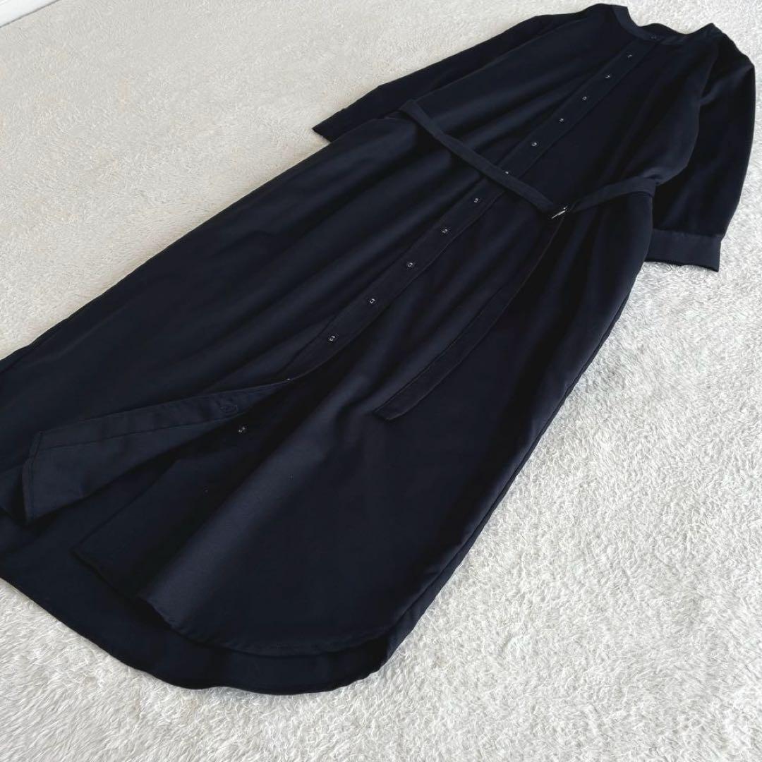 美品 ソージュ 洗える バンドカラーシャツワンピース TALL ロングワンピース