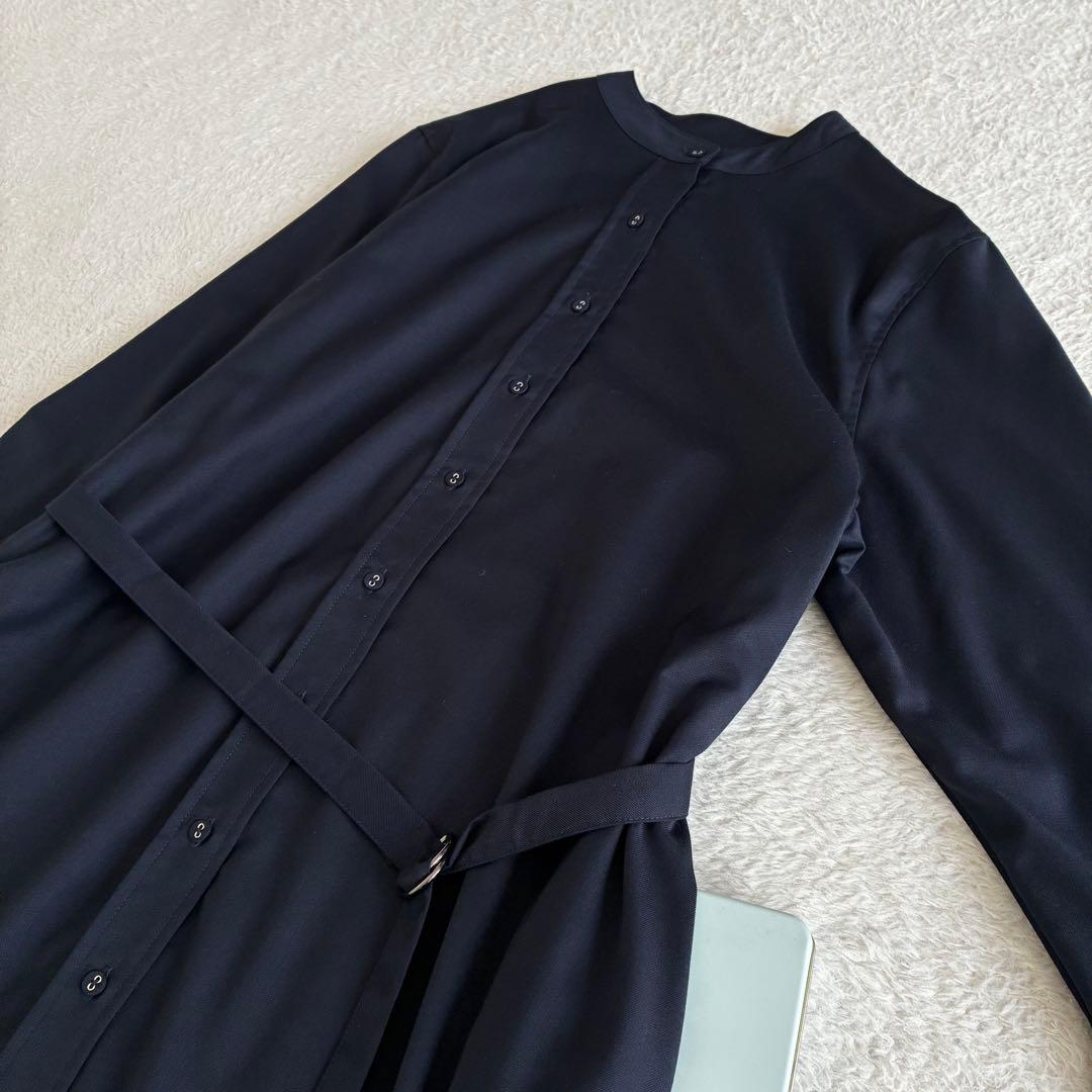 美品 ソージュ 洗える バンドカラーシャツワンピース TALL ロングワンピース